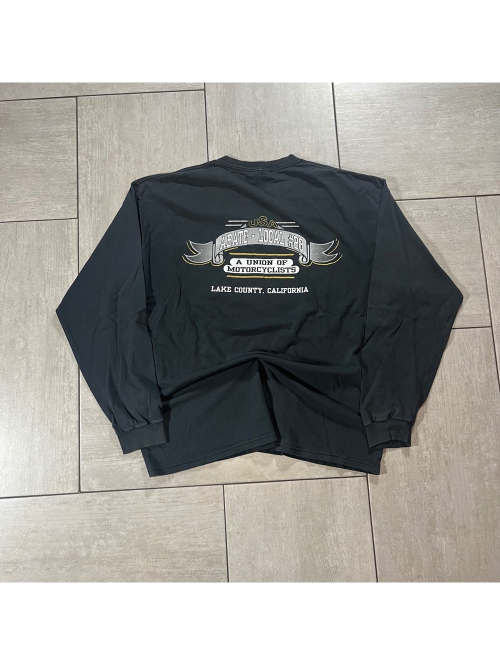 Vintage Hanes Black Motorcycle Long Sleeve Shirt Large